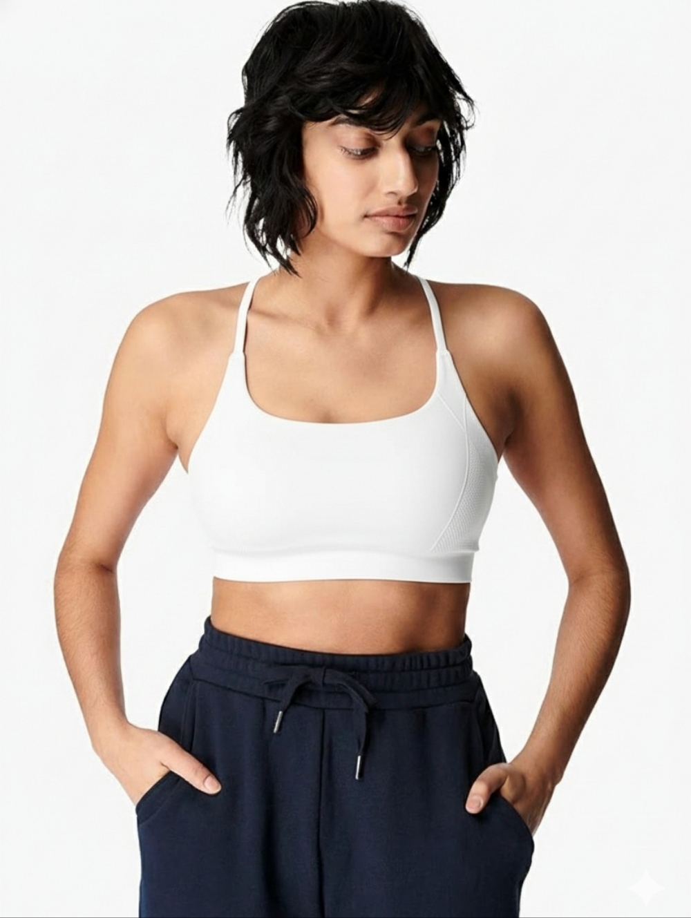 Sweaty Betty Women's Foundation Racerback Seamless Padded Yoga Bra White S